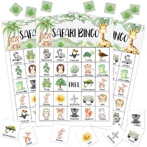 Lumberjack Party Bingo Game, 24 Player Woodland Bear Bingo Cards Set for Family Friend Activity, Gender Reveal Party Favor Decoration Holiday Supplies -a10