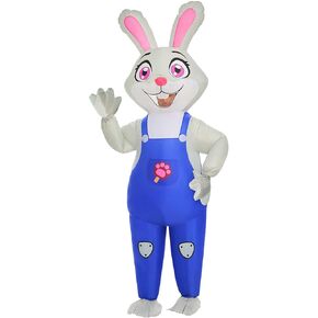 Inflatable Costume for Adult Bunny Halloween Inflatable Costumes Funny Blow Up Rabbit Costume for Men Women Cosplay Party