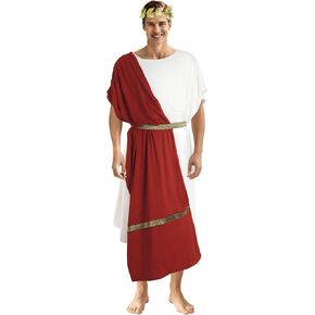 Greek Toga Costume whit Headband for Men Halloween roman Dionysus Style Adult