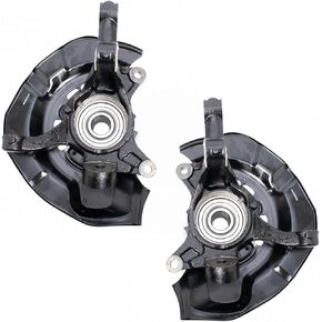 TRQ 2 Piece Front Complete Wheel Bearing & Steering Knuckle Assembly Set LH Driver & RH Passenger Sides for 05-11 Toyota Avalon