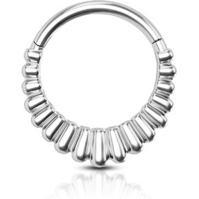 COCHARM V-Shaped Striped Septum Rings,16G Septum Jewelry, Stainless Steel Helix Daith Earrings for Women, Helix Daith Piercing Jewelry