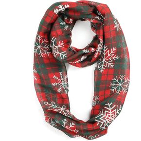 Christmas Scarf for Women Lightweight Christmas Infinity Scarves for Women 2024 Winter Xmas Light Weight Red Green Plaid Soft Scarf Holiday Gifts Neck Wrap for Mom Sister Friend Christmas Party Favor