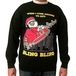 Bling Santa - Ugly Christmas Sweatshirt - Christmas Sweater - for Men and Women