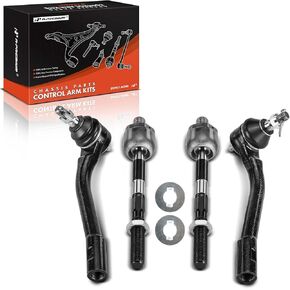 A-Premium Set of 4, Front Inner & Outer Tie Rod End Kit, Compatible with Kia Sedona 2006-2012 2014 & Hyundai Entourage 2007-2009