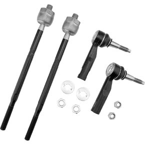 Suspension Front Inner & Outer Tie Rods Ends Set 4PCS Left & Right- Zinc Nickel Alloy, Compatible With 2010-2017 Chevy Equinox L4 2.4L, GMC Terrain L4 2.4L, Replaces#: 19207056, 19207057