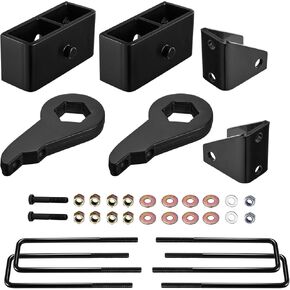 BDFHYK 3" Front 2" Rear Lift Leveling Kit, Compatible with 2001-2010 Chevy Silverado 2500HD 3500HD 2WD 4WD (8-Lug), Strut Spacers Leveling Kit for 2001-2010 GMC Sierra 2500HD 3500HD