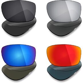 Mryok 4 Pair Polarized Replacement Lenses for Oakley Jury Sunglass - Stealth Black/Fire Red/Ice Blue/Silver Titanium