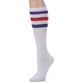 Leotruny Knee High Tube Socks: Over the Calf Retro Socks - Striped Tube Socks for Men Women