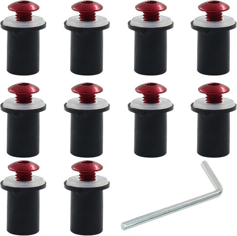 10 Pcs M5 Motorcycle Windshield Bolts Screws Kit, Aluminum Motorbike Windscreen Screw Bolts Nuts Fastener (Red) in Saudi Arabia