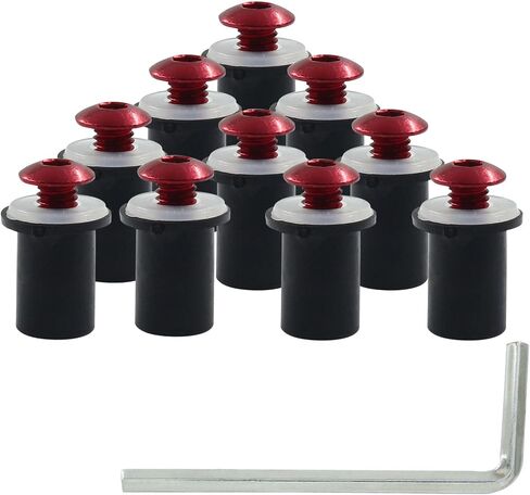 10 Pcs M5 Motorcycle Windshield Bolts Screws Kit, Aluminum Motorbike Windscreen Screw Bolts Nuts Fastener (Red) in Saudi Arabia