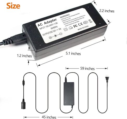 محول SOJOY AC 110-220 فولت إلى تيار مستمر 12 فولت 5 أمبير، مقبس ولاعة سجائر 2 دبوس مزود طاقة لمروحة السيارة ومنقي هواء السيارة وبطانية تسخين السيارة وأجهزة السيارة الأخرى in Kuwait