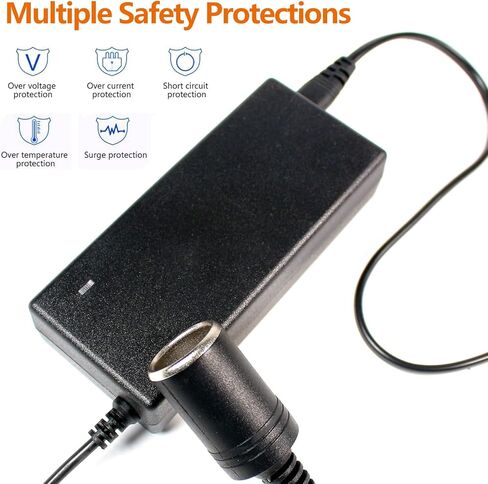 محول SOJOY AC 110-220 فولت إلى تيار مستمر 12 فولت 5 أمبير، مقبس ولاعة سجائر 2 دبوس مزود طاقة لمروحة السيارة ومنقي هواء السيارة وبطانية تسخين السيارة وأجهزة السيارة الأخرى in Kuwait