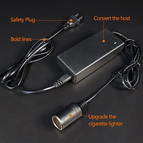 محول SOJOY AC 110-220 فولت إلى تيار مستمر 12 فولت 5 أمبير، مقبس ولاعة سجائر 2 دبوس مزود طاقة لمروحة السيارة ومنقي هواء السيارة وبطانية تسخين السيارة وأجهزة السيارة الأخرى in Kuwait