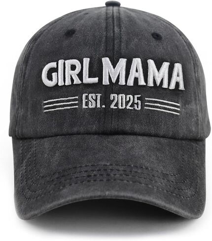 Boy Girl Mama Est 2025 قبعة للنساء أمي، مضحك قابل للتعديل القطن ثلاثية الأبعاد مطرزة هدايا أمي الجديدة قبعة بيسبول in Saudi Arabia