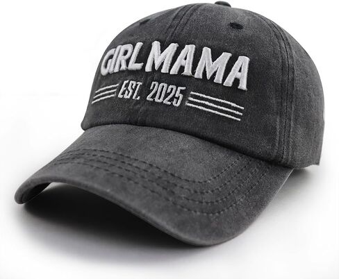 Boy Girl Mama Est 2025 قبعة للنساء أمي، مضحك قابل للتعديل القطن ثلاثية الأبعاد مطرزة هدايا أمي الجديدة قبعة بيسبول in Saudi Arabia