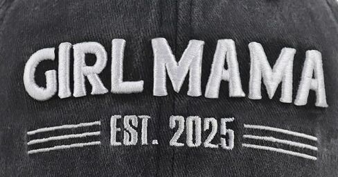 Boy Girl Mama Est 2025 قبعة للنساء أمي، مضحك قابل للتعديل القطن ثلاثية الأبعاد مطرزة هدايا أمي الجديدة قبعة بيسبول in Saudi Arabia