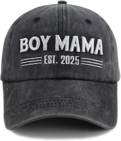 Boy Girl Mama Est 2025 قبعة للنساء أمي، مضحك قابل للتعديل القطن ثلاثية الأبعاد مطرزة هدايا أمي الجديدة قبعة بيسبول in Saudi Arabia