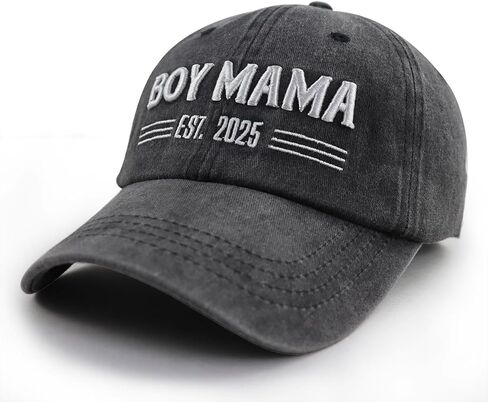 Boy Girl Mama Est 2025 قبعة للنساء أمي، مضحك قابل للتعديل القطن ثلاثية الأبعاد مطرزة هدايا أمي الجديدة قبعة بيسبول in Saudi Arabia