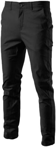 Mens Comfort Slim-fit Stretch Chino Pant Flat Front Solid Casual Pants in Saudi Arabia