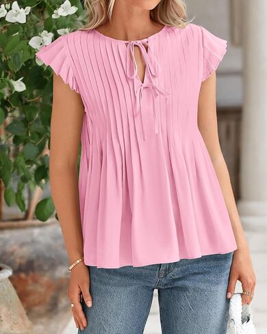 BTFBM المرأة الصيف قميص غير رسمي 2025 ملابس المنتجع كشكش كم كاب الجبهة ربطة القوس فيونكة القمم فضفاضة فلوي الشاطئ بلوزة قمصان in Kuwait