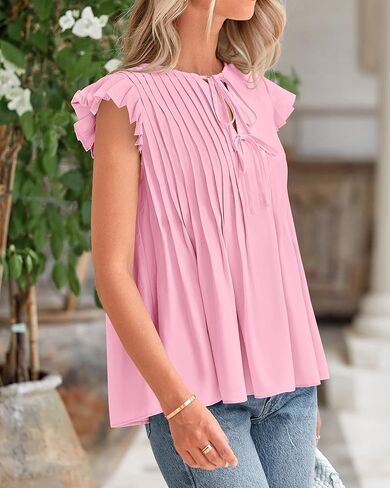 BTFBM المرأة الصيف قميص غير رسمي 2025 ملابس المنتجع كشكش كم كاب الجبهة ربطة القوس فيونكة القمم فضفاضة فلوي الشاطئ بلوزة قمصان in Kuwait