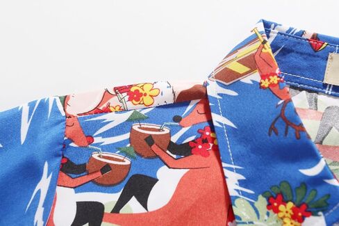 SSLR Womens Button Down Shirts Santa Claus Short Sleeve Blouse Hawaiian Christmas Shirts for Women in Kuwait