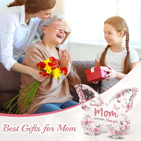 Eletorot Gifts for Mom from Daughter: Unique Mom Birthday Gifts, Butterfly-Shaped Acrylic Keepsake Mom Gifts from Daughter Son, 5x3.8 inch Mothers Day Christmas Gifts for Mom in Saudi Arabia