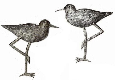 طيور ساندبيبر الساحلية، طيور البحر الزينة البحرية، فن ديكور منزلي، تعليق على الحائط مستوحى من الطبيعة، تمثال صغير، مصنوع يدويًا في هايتي، 4، كبير وصغير، 8.5 بوصة. × 9 بوصة، 6.5 بوصة. × 6.5 بوصة. in Kuwait