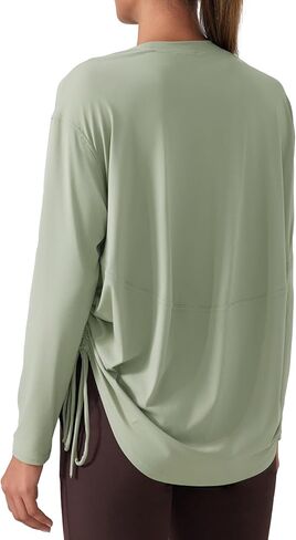 altiland Drawstring Side Ruched Long Sleeve Workout Shirts for Women, Buttery Soft Running Gym Athletic Yoga Tops Loose Fit in Kuwait