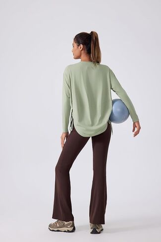 altiland Drawstring Side Ruched Long Sleeve Workout Shirts for Women, Buttery Soft Running Gym Athletic Yoga Tops Loose Fit in Kuwait