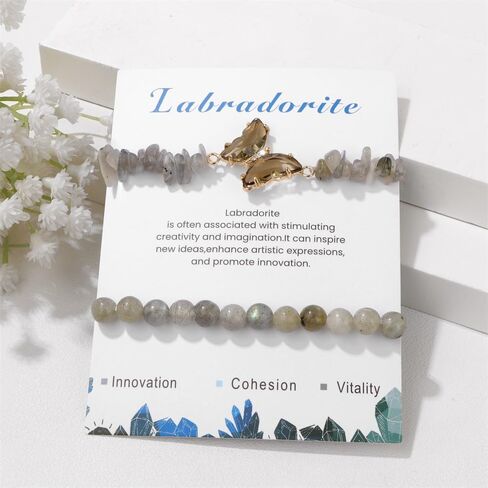 2Pcs Butterfly Bracelet Healing Bracelets for Women Beaded Bracelets Butterfly Bracelets for Women 6mm Natural Stone Bracelet Layered Anxiety Bracelet Butterfly Jewelry for Women in Kuwait