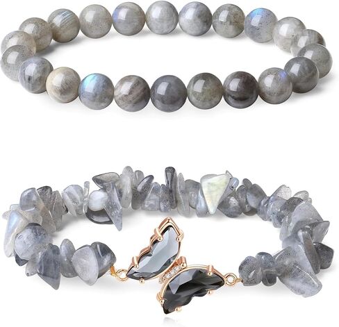 2Pcs Butterfly Bracelet Healing Bracelets for Women Beaded Bracelets Butterfly Bracelets for Women 6mm Natural Stone Bracelet Layered Anxiety Bracelet Butterfly Jewelry for Women in Kuwait
