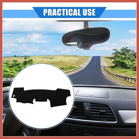 ACROPIX Car Dashboard Cover Compatible for Toyota RAV4 2001-2012, Protective Polyester Black Center Console Interior Trim Dash Cover Mat Pad Car Parts in Saudi Arabia