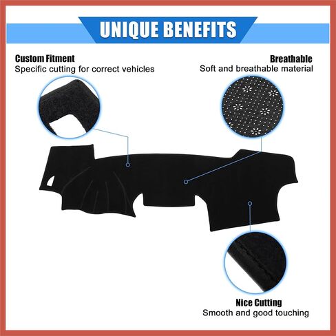 ACROPIX Car Dashboard Cover Compatible for Toyota RAV4 2001-2012, Protective Polyester Black Center Console Interior Trim Dash Cover Mat Pad Car Parts in Saudi Arabia
