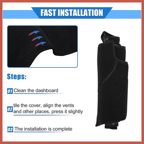 ACROPIX Car Dashboard Cover Compatible for Toyota RAV4 2001-2012, Protective Polyester Black Center Console Interior Trim Dash Cover Mat Pad Car Parts in Saudi Arabia