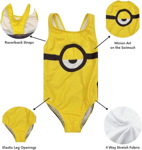 Dreamwave One Piece Character Swimsuit Frozen Ariel Minion JoJo Siwa Trolls Harry Potter Toddler to Big Kid in Saudi Arabia