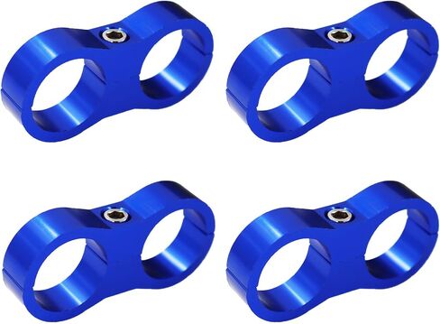 AN12 Hose Separator Clamp Fuel line Mounting Clamps, TTZEZE Aluminum Hose Fitting Adapter with Wrench, Suitable for Oil Line Brake Line Water Pipe and Gas Line Blue 4 Pack in Kuwait