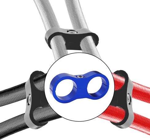 AN12 Hose Separator Clamp Fuel line Mounting Clamps, TTZEZE Aluminum Hose Fitting Adapter with Wrench, Suitable for Oil Line Brake Line Water Pipe and Gas Line Blue 4 Pack in Kuwait
