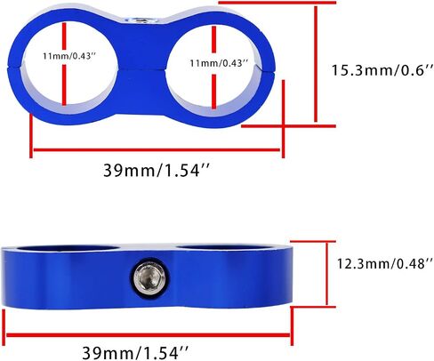 AN12 Hose Separator Clamp Fuel line Mounting Clamps, TTZEZE Aluminum Hose Fitting Adapter with Wrench, Suitable for Oil Line Brake Line Water Pipe and Gas Line Blue 4 Pack in Kuwait