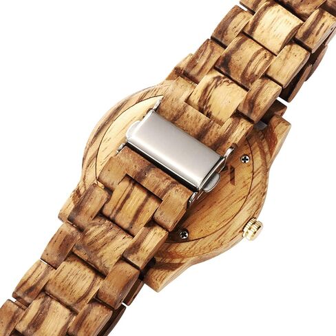 Wooden Watches for Men and Women, Natural Walnut/Olive Wood Japanese Quartz Chronograph, Adjustable Strap, Military Sports and Leisure in Kuwait