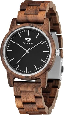 ساعات خشبية للرجال والنساء، كرونوغراف كوارتز ياباني من خشب الجوز/الزيتون الطبيعي، حزام قابل للتعديل، الرياضات العسكرية والترفيهية in Kuwait