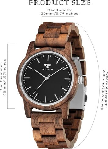 ساعات خشبية للرجال والنساء، كرونوغراف كوارتز ياباني من خشب الجوز/الزيتون الطبيعي، حزام قابل للتعديل، الرياضات العسكرية والترفيهية in Kuwait