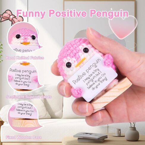 2PCS Funny Positive Life Potato Gifts, Cute Knitted Potato Dolls with Wooden Base and Front Card. Emotional Support Valentine's Day Gifts for Him/Her for Women(A2) in Kuwait