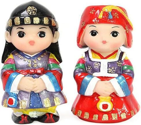 Korean Traditional Folk Decorations Figurine - New Year's Dress 3in Korean Hanbok Handicraft Product Collectible Figurine in Saudi Arabia