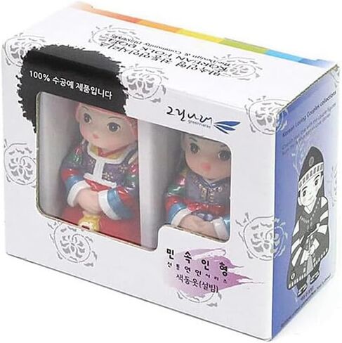Korean Traditional Folk Decorations Figurine - New Year's Dress 3in Korean Hanbok Handicraft Product Collectible Figurine in Saudi Arabia
