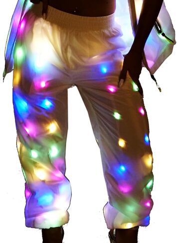 Mens Womens LED Flash Light Jacket Rave Hoodies Vest Couple Carnival Pants Party Xmas Fancy Dress Prefermence Costume in Saudi Arabia