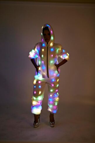 Mens Womens LED Flash Light Jacket Rave Hoodies Vest Couple Carnival Pants Party Xmas Fancy Dress Prefermence Costume in Saudi Arabia