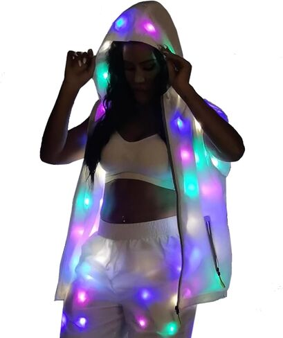 Mens Womens LED Flash Light Jacket Rave Hoodies Vest Couple Carnival Pants Party Xmas Fancy Dress Prefermence Costume in Saudi Arabia