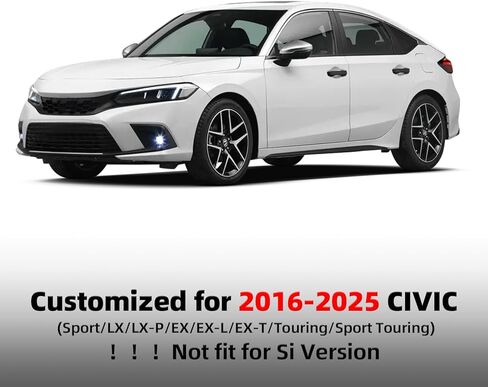 Seat Covers for Honda Civic 2016-2024 2025: Front Faux Leather Seat Covers Car Cushion Protector (2 Front Set, Black) in Kuwait