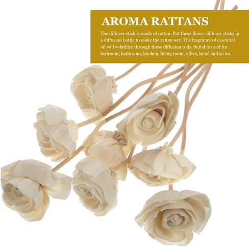 10pcs Essential Oil Diffuser Sticks Artificial Flowers Scented Bottles Artificial Flower Diffuser Sticks Flower Reed Diffuser Pen Refills Brown Lot Inis De Sweet Rattan The Flowers in Kuwait